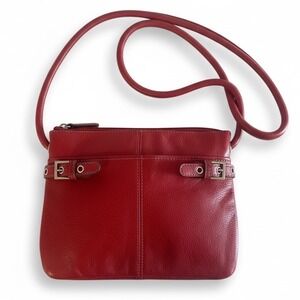 Tignanello Vintage Red Leather Crossbody Bag